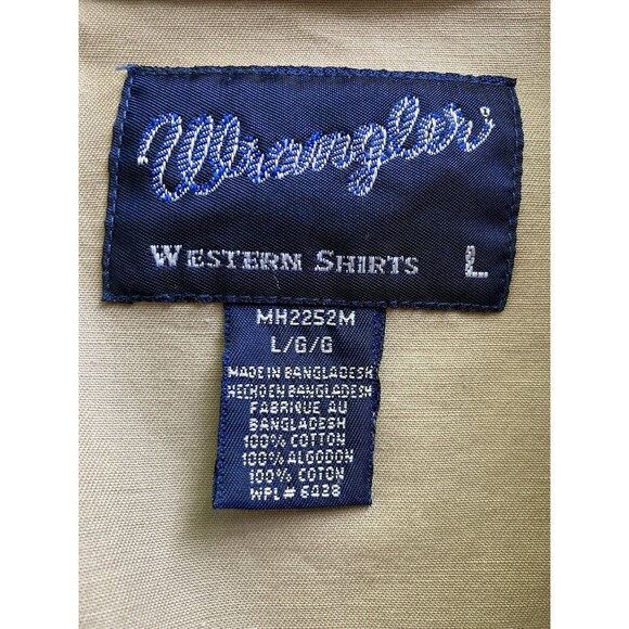 Vintage Wrangler Aztec Brushpopper Long Sleeve Western Button Down Shirt Mens L - Picture 9 of 9